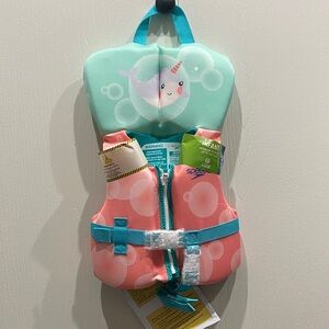 Speedo Narwhal Swim Vest in Mint and Pink